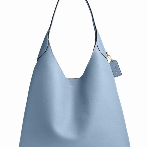 Coach Brooklyn 39 Leather Hobo Tote in Bluebell NEW - Picture 1 of 7